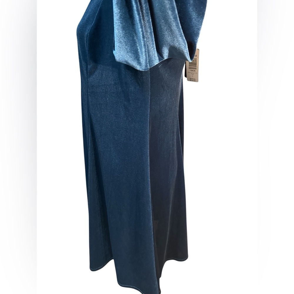 Torrid Mini Velvet Fluted Dress Blue Long Sleeve Size 1 NWT New - Picture 6 of 14